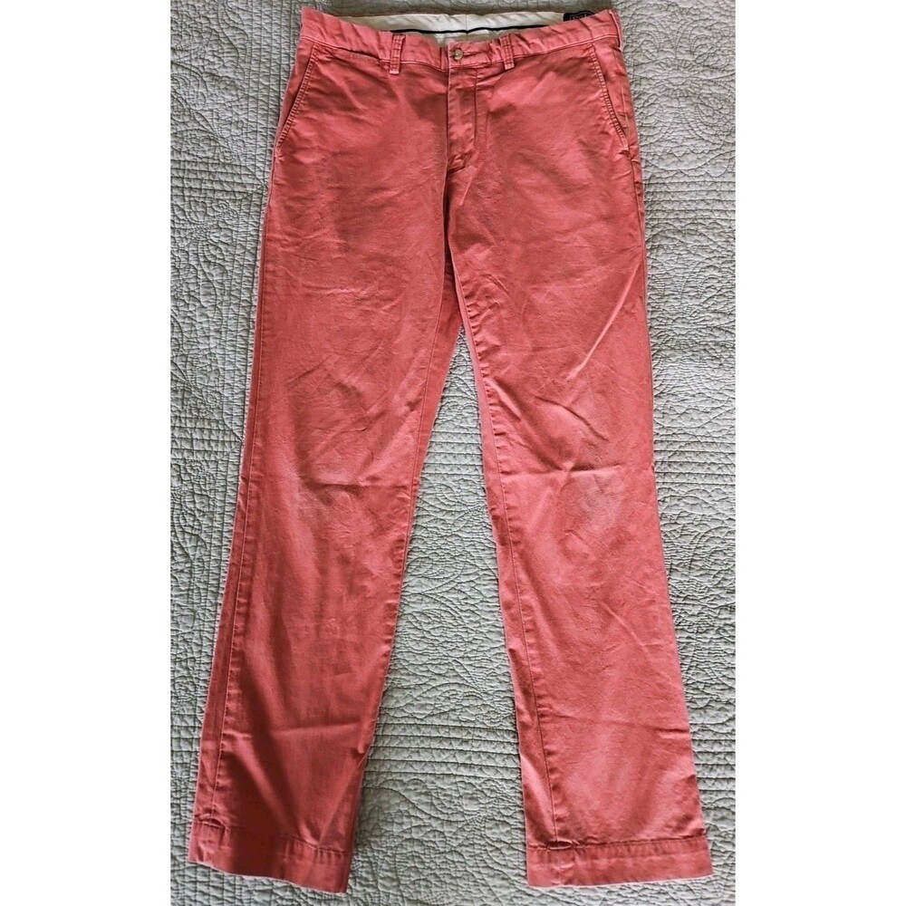 Polo Ralph Lauren Classic Fit Chino Salmon Pants Mens 34x34 Cotton Twill Flat